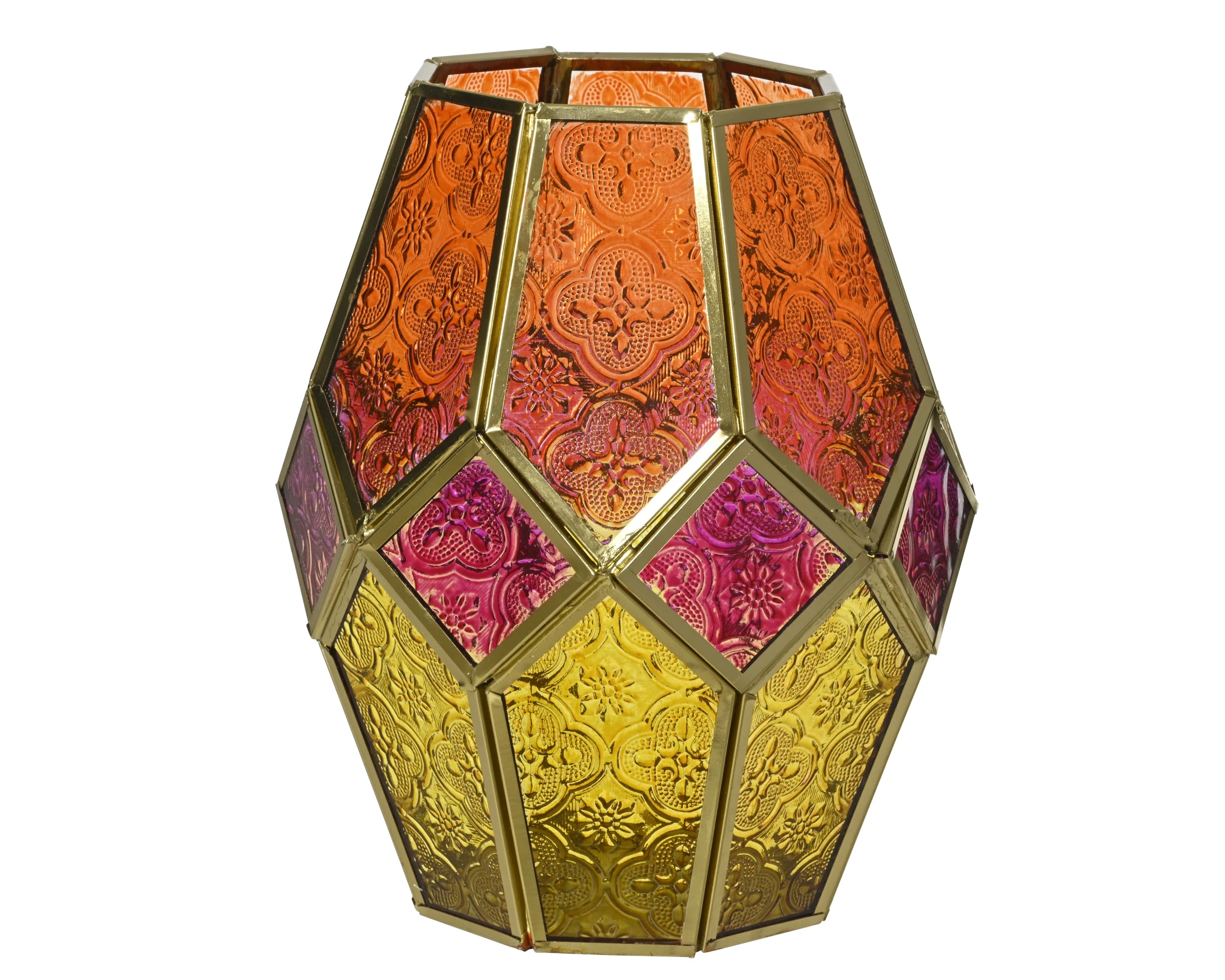 LANTERN LARGE GLASS COLORFLOW PINK