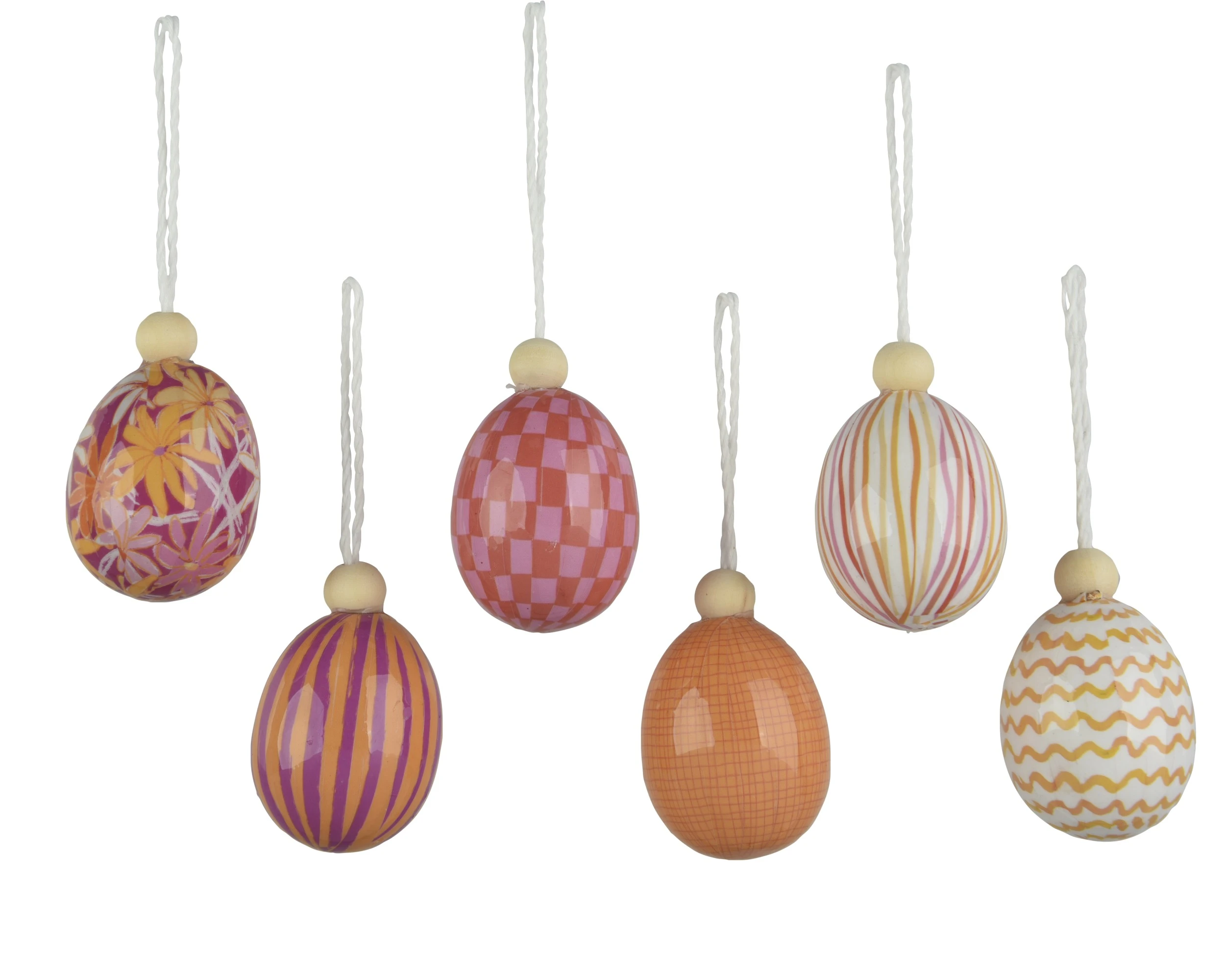 EGG HIGH GLOSS POLYBAG A 6PCS  ORANGE CHECK, PINK CHECK,  PURPLE STRIPE