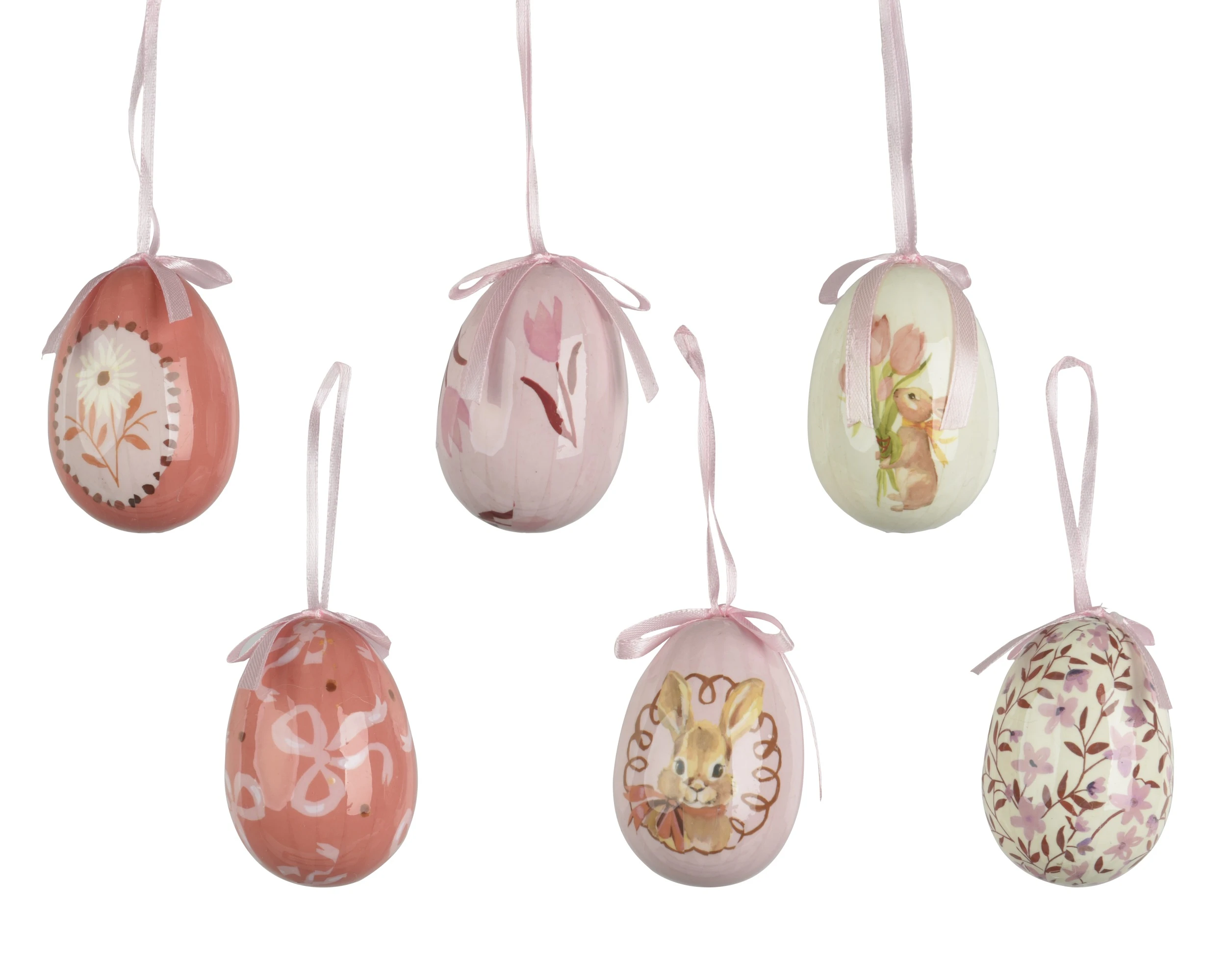 EGG HIGH GLOSS WINDOW BOX A 6PCS TUILIP/RABBIT W TULIP/WHITE FLOWER