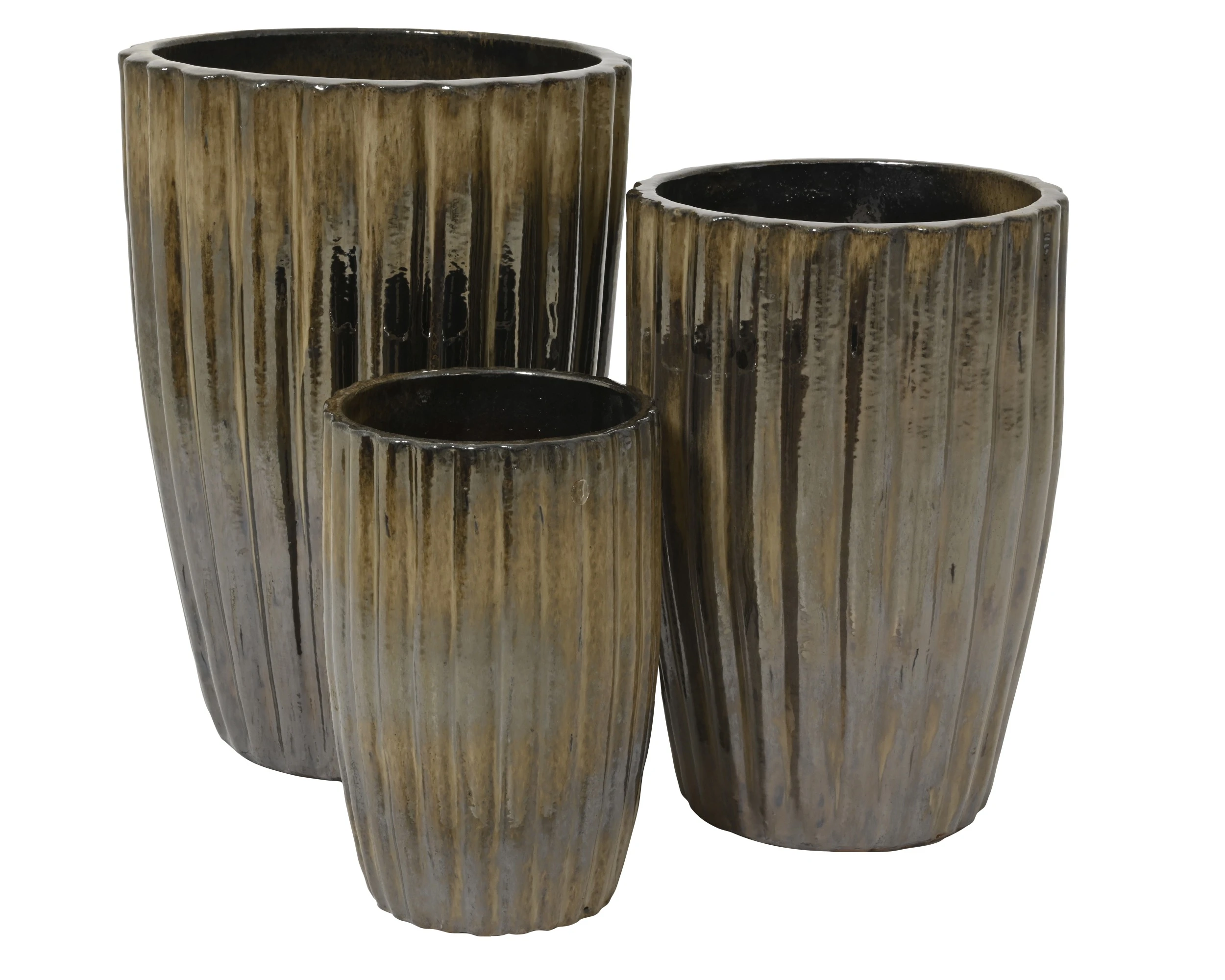 SAND AUDREY PLANTER TERRACOTTA CLAY GLAZED INDOOR/OUTDOOR