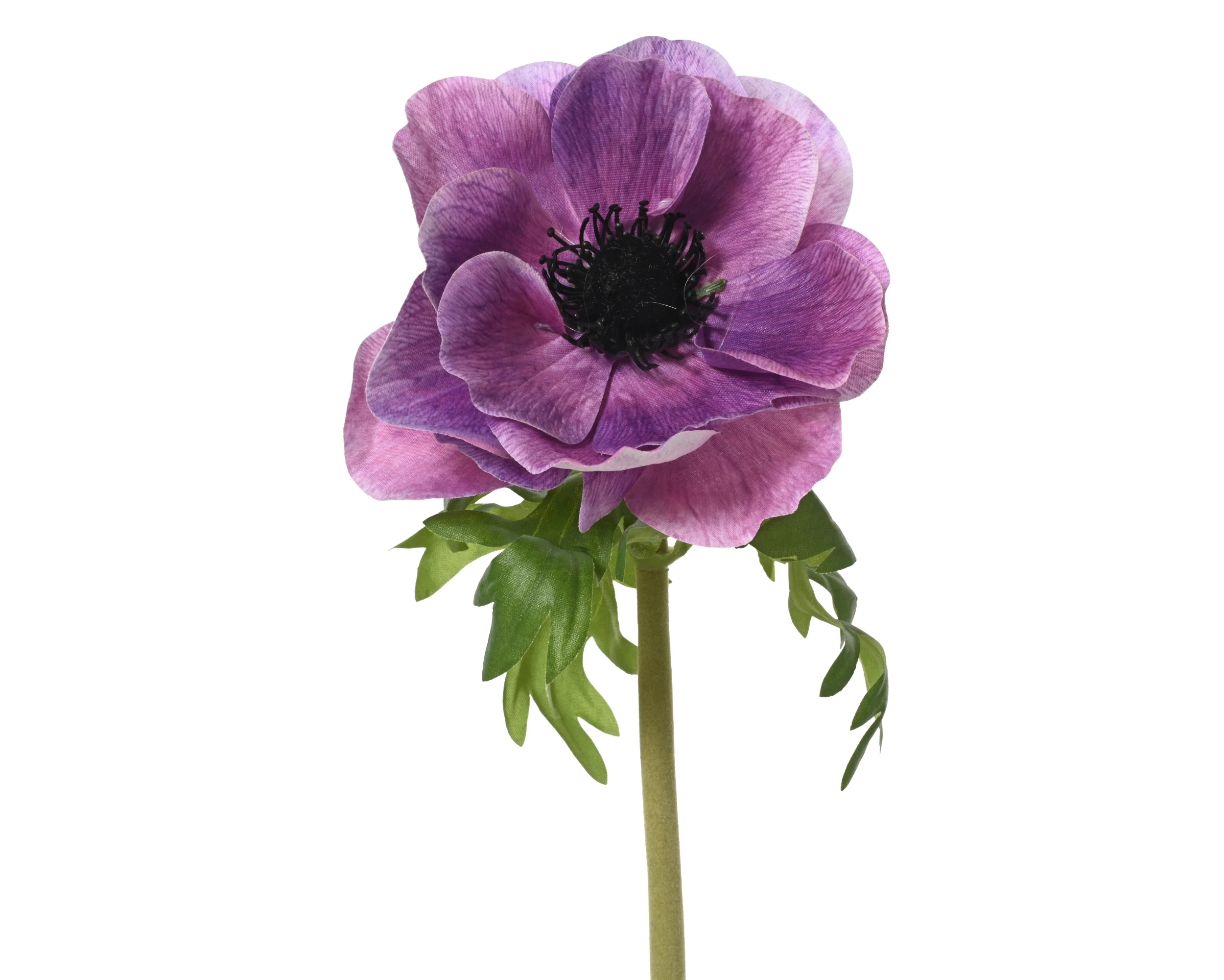 PURPLE ANEMONE POLYESTER ON STEM