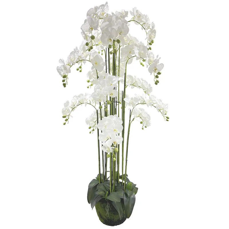 ARTIFICIAL WHITE ORCHID FLOWER PLANT REAL TOUCH