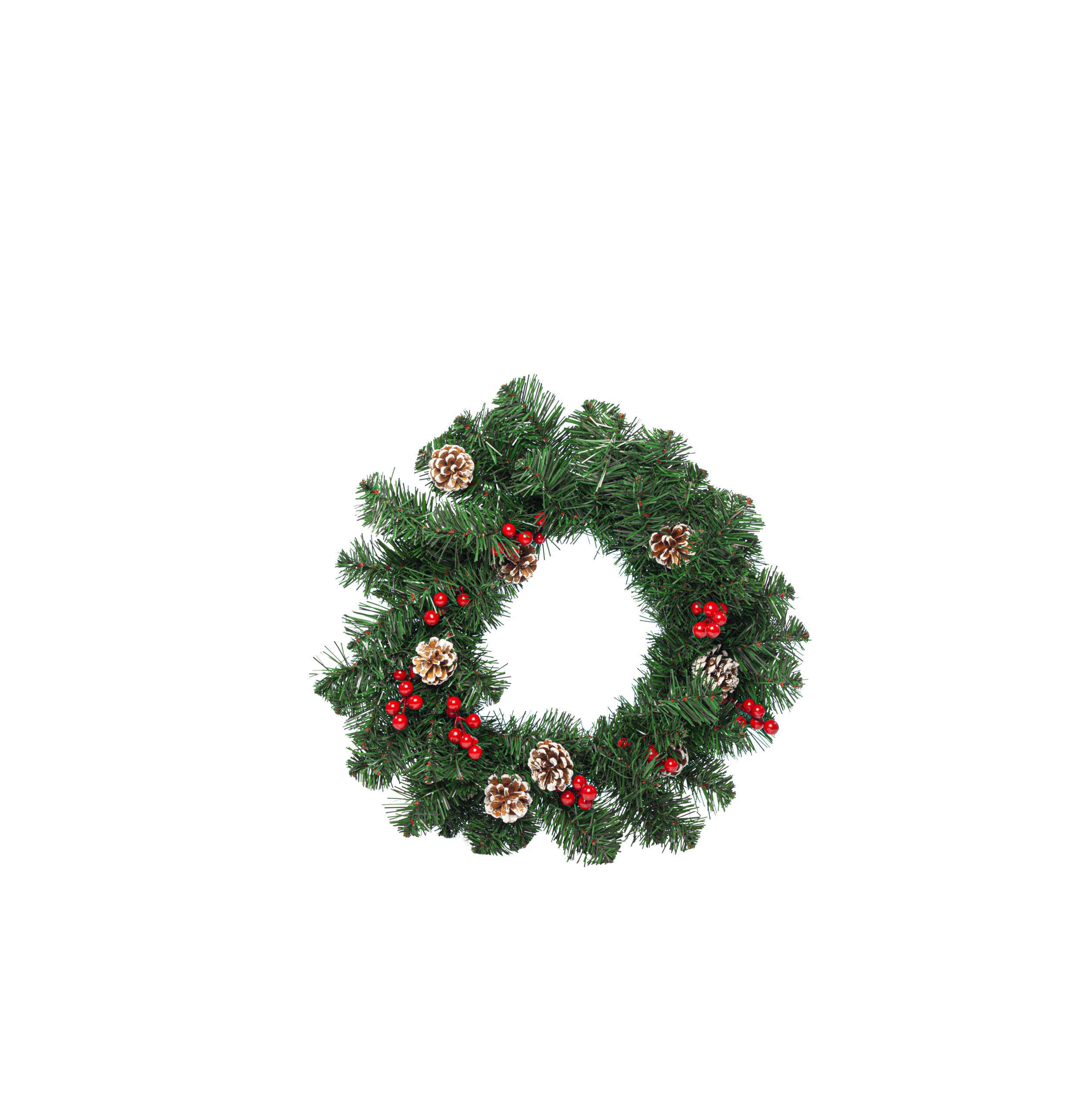 SN WREATH CONE W BERRIES D50CM