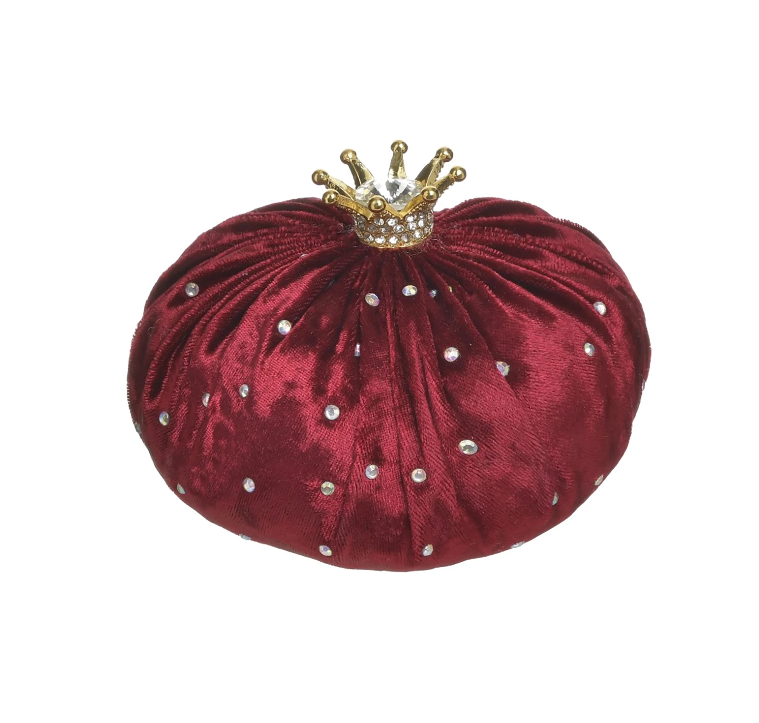 VELVET BURGUNDY POMEGRANATE W CRYSTALS