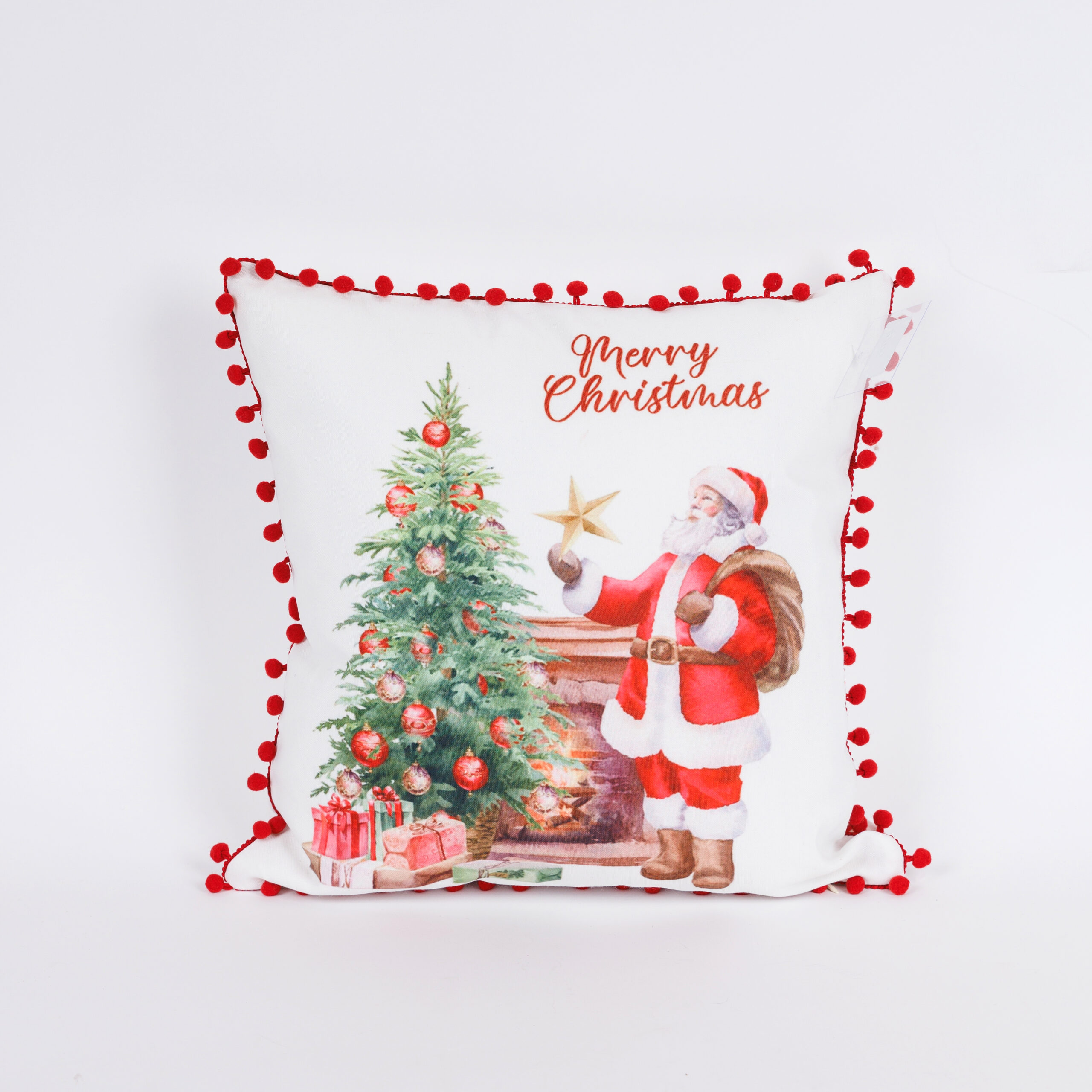 PILLOW SANTA WITH PON PON
