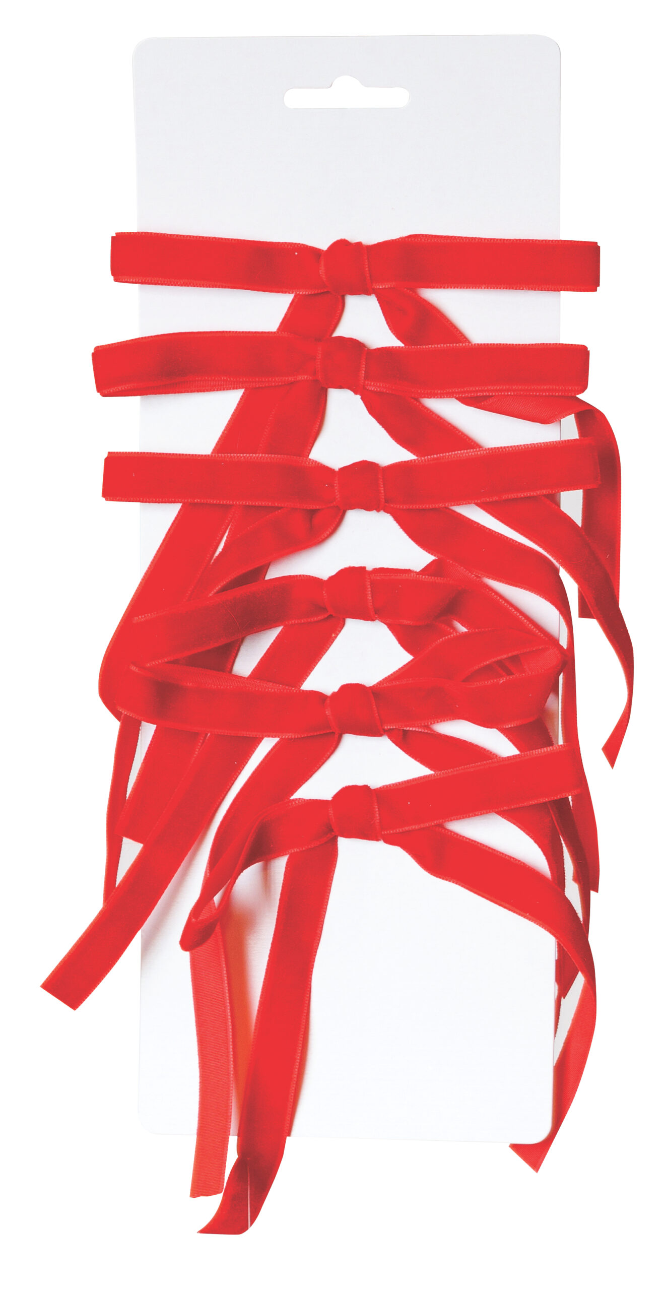 LITTLE VELVET RED BOWS  SET 6PCS