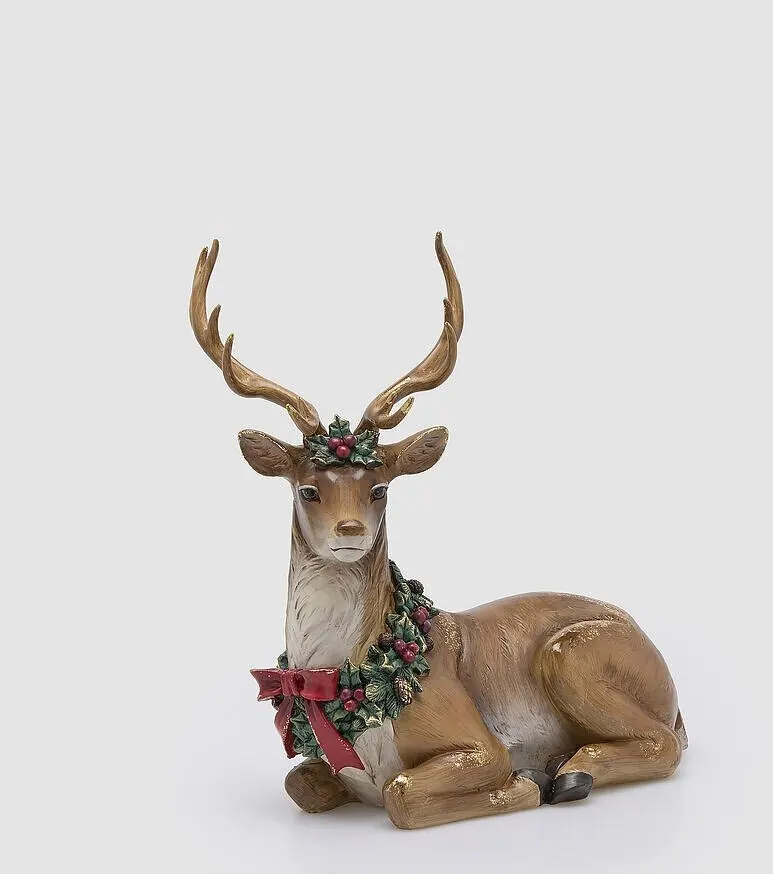LEANING REINDEER SITTING DECORATION