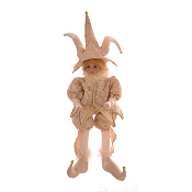 IVORY & GOLD SITTING KID WITH MUSICAL MOVEMENT H.56CM