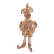 IVORY & GOLD SITTING KID WITH MUSICAL MOVEMENT H.43CM