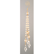 GOLD PEARL ORNAMENT WITH RHINESTONES H.30CM