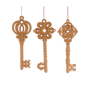PLASTIC GOLD KEY ORNAMENT H.16.5CM