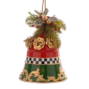 METAL RED/GREEN/GOLD HANGING BELL H.30CM