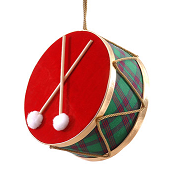 RED GREEN DRUM ORNAMENT H.30CM