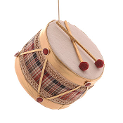 RED CHECKER HANGING DRUM H.13.5CM