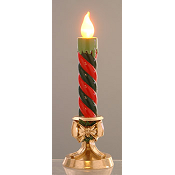 RESIN RED/GREEN CANDLE WITH LED H.32CM