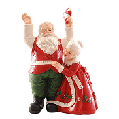 RESIN SANTA WITH WIFE DECORATION H.15CM