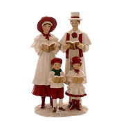 RESIN FAMILY CHRISTMAS CAROL SINGING DÉCOR H.23CM