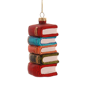 GLASS MULTICOLOR BOOKS ORNAMENT H.10CM