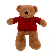BROWN BEAR WITH RED SWEATER H.30CM