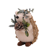 BROWN HEDGEHOG WITH PINECONE H.17CM