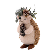 BROWN HEDGEHOG WITH PINCONE H.24CM