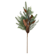 GREEN SPRAY WITH BROWN PINECONES H.60CM