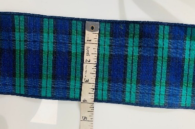 GREEN BLUE PLAID RIBBON WITH/BLUE BACK 10CMX4.6M