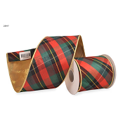 RED/GREEN CHECKERED RIBBON 10CMX4.6M