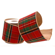 RED/GREEN CHECKERED RIBBON 10CMX4.6M