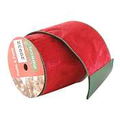 RED RIBBON WITH WIRED EDGES 10CMX9M