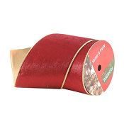 BURGUNDY RIBBON WITH WIRED EDGES 10CMX9M
