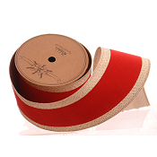 RED & GOLD DOUBLE LAYER LAMINATED VELVET RIBBON 10CMX9M