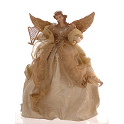 GOLD/WHITE ANGEL TREE TOP H.36CM