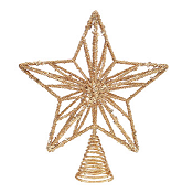 IRON WIRE GOLD STAR TREE TOPPER H.32CM