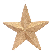 CHAMPAGNE GOLD GLITTER STAR H.39CM