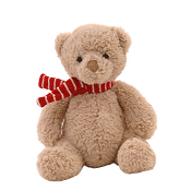 CREAM FUR BEAR WITH SCARF H.30CM