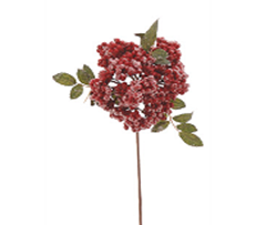 RED BERRY SPRAY WITH GREEN LEAVES