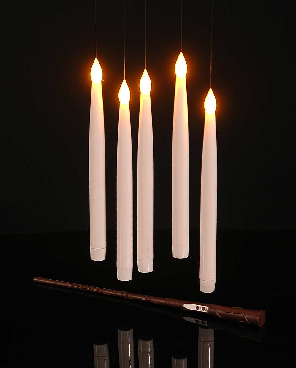 PLASTIC WHITE CANDLE WITH WARM WITH LED BATTERY 1X10PCS