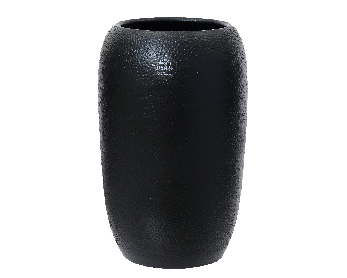 VASE TERRACOTTA LARGE BLACK HANDMADE NO WATERRESISTANT